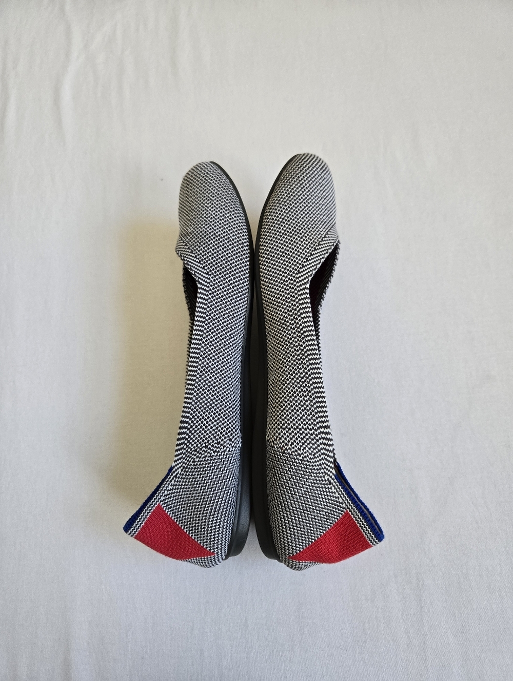 Rothy's The Flat Shoes Shale Cherry Ribbon Ballet Flats Gray Size 8 - Picture 6 of 12